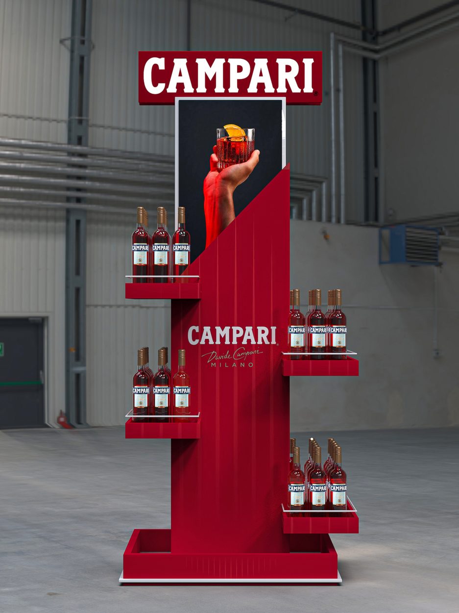 Campari display stand render